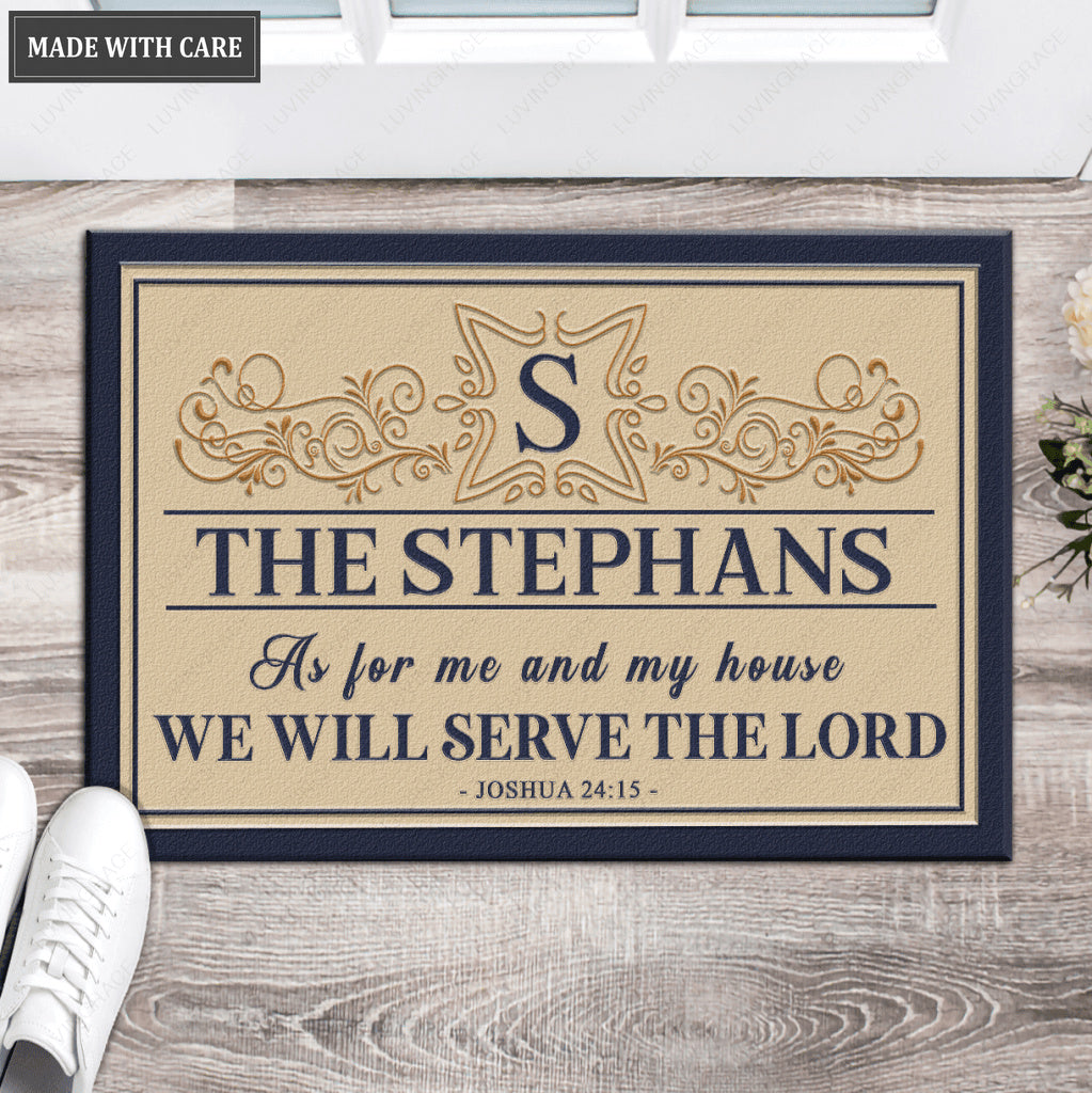 Luvingrace L51 Royal Monogram Collection As For My House Personalized Doormat