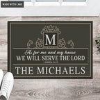 Printfamily L58 Royal Monogram Collection As For My House Personalized Doormat