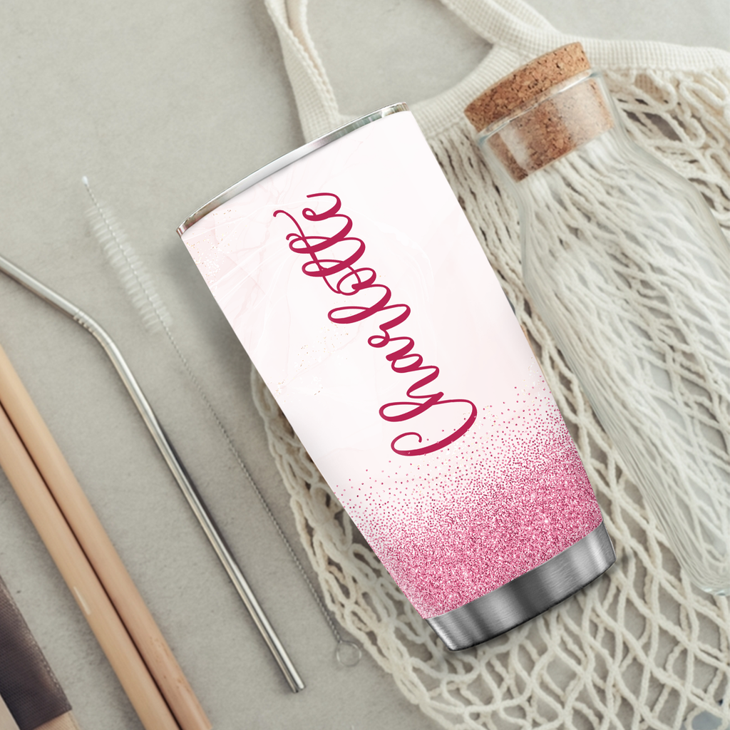 Pink Glitter Sparkle Silver 60th Birthday Sixty Sassy And A Bit Smart Assy Custom Gifts Men Women Stainless Steel Tumbler - Personalized Stainless Steel Tumbler