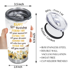 Sunflower Butterfly Floral Marble 60th Birthday Behind You All Your Memories Custom Gifts Men Women Stainless Steel Tumbler - Personalized Stainless Steel Tumbler