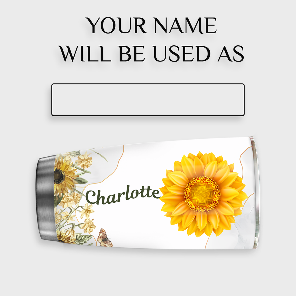 Sunflower Butterfly Floral Marble 60th Birthday Behind You All Your Memories Custom Gifts Men Women Stainless Steel Tumbler - Personalized Stainless Steel Tumbler
