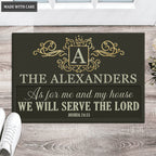 Printfamily L60 Royal Monogram Collection As For My House Personalized Doormat