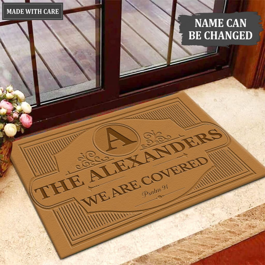 Luvingrace M41 Vintage Monogram Collection We Are Covered Personalized Doormat
