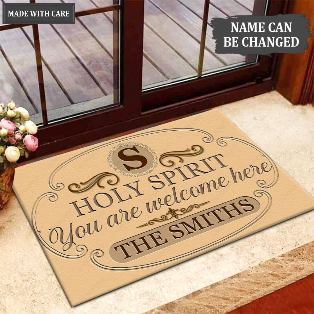 Luvingrace M42 Luxury Monogram Collection Holy Spirit Personalized Doormat