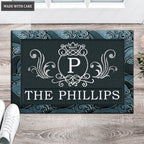 Luvingrace L62 Royal Monogram Collection Family Name Personalized Doormat