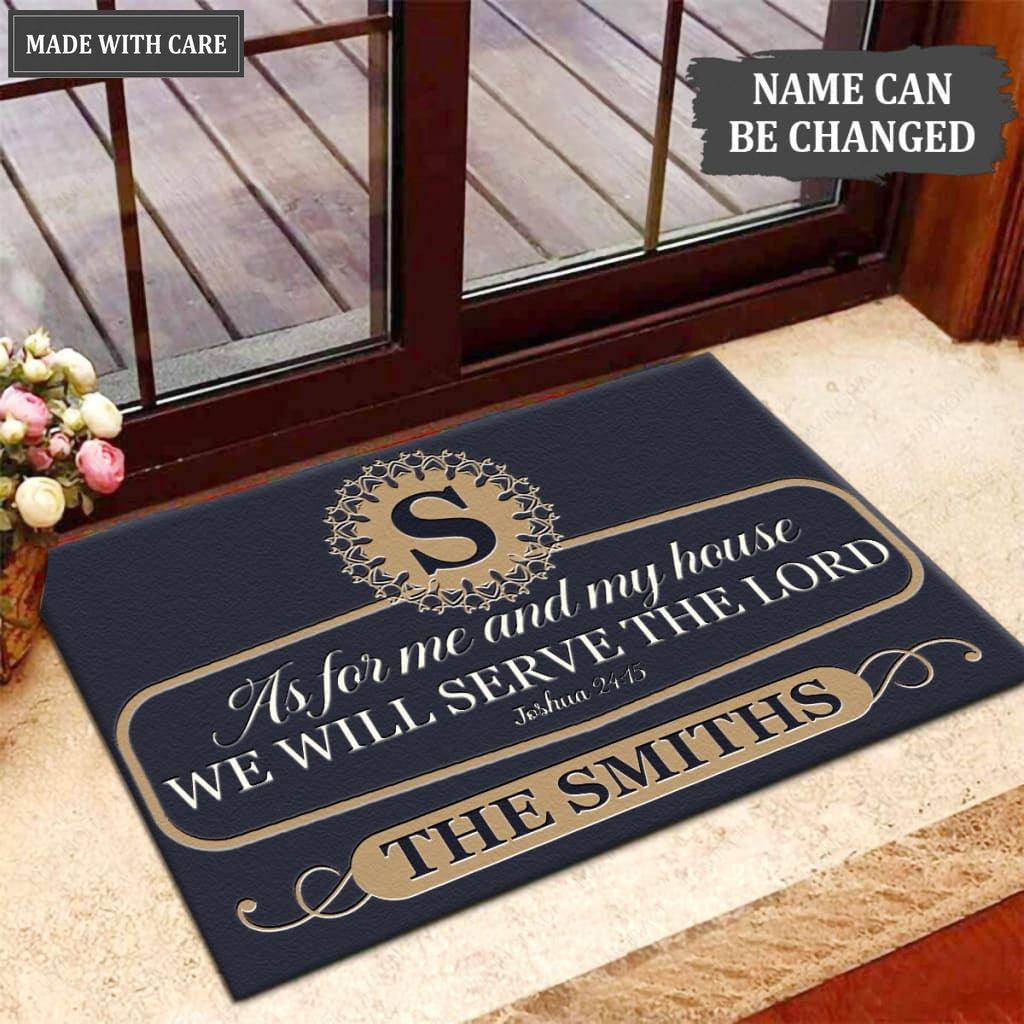 Luvingrace M45 Luxury Monogram Collection As For My House Personalized Doormat