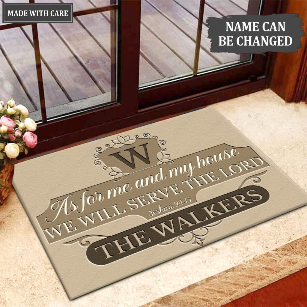 Luvingrace M46 Luxury Monogram Collection As For My House Personalized Doormat