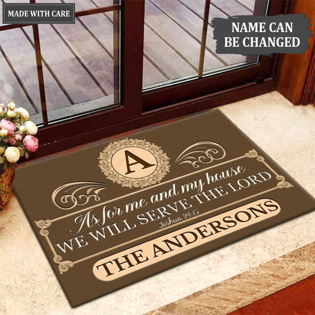 Luvingrace M47 Luxury Monogram Collection As For My House Personalized Doormat