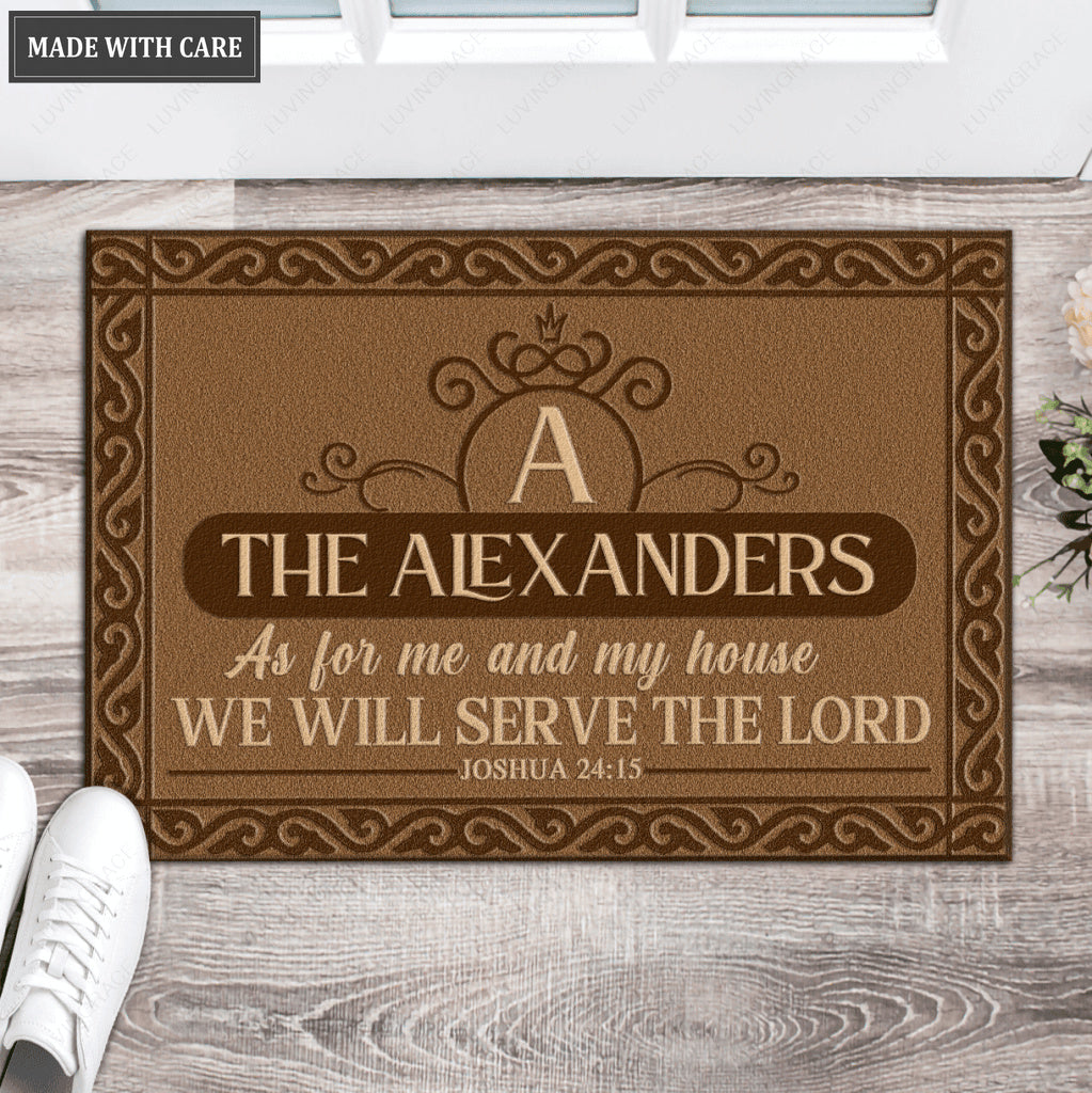 Luvingrace L64 Royal Monogram Collection As For My House Personalized Doormat