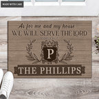 Printfamily L65 Royal Monogram Collection As For My House Personalized Doormat