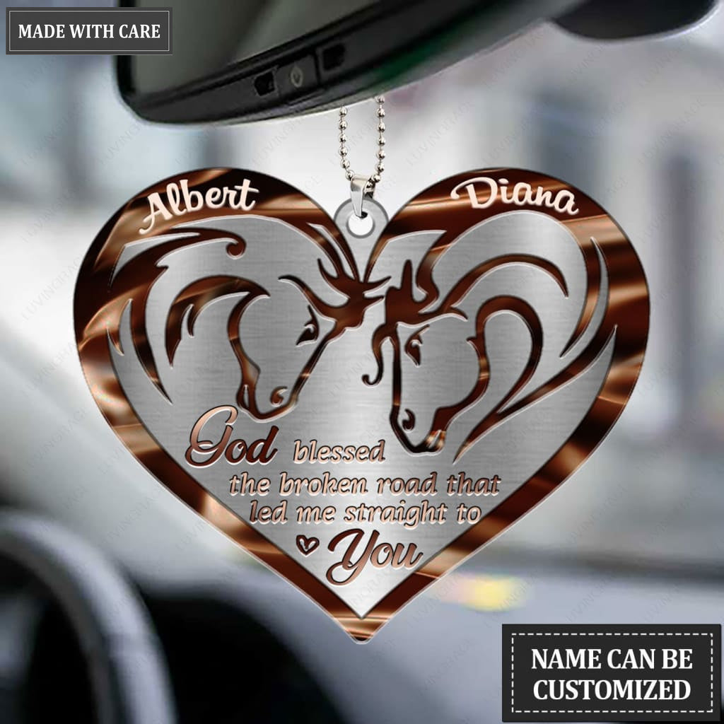 Luvingrace M20 Horse Couple God Blessed Personalized Ornament