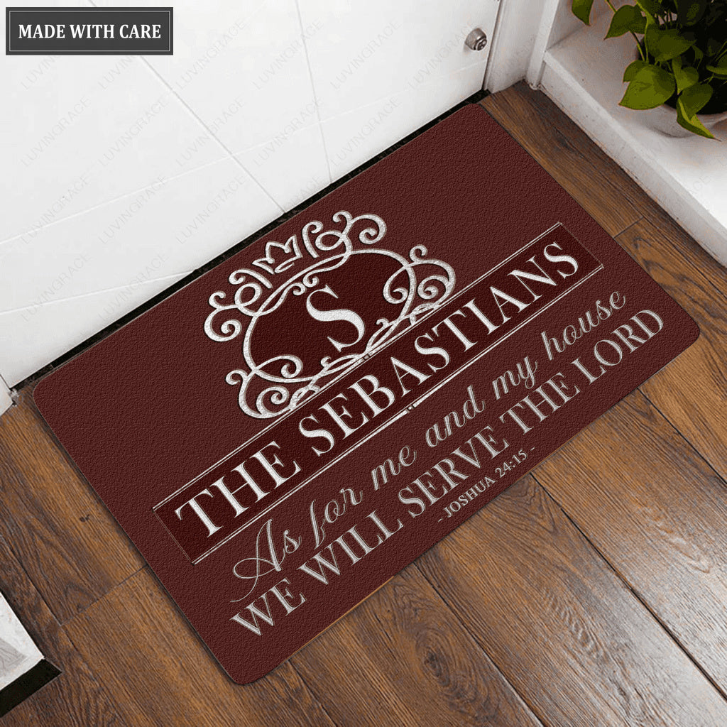 Luvingrace L68 Royal Monogram Collection As For My House Personalized Doormat