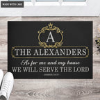 Printfamily L69 Royal Monogram Collection As For My House Personalized Doormat