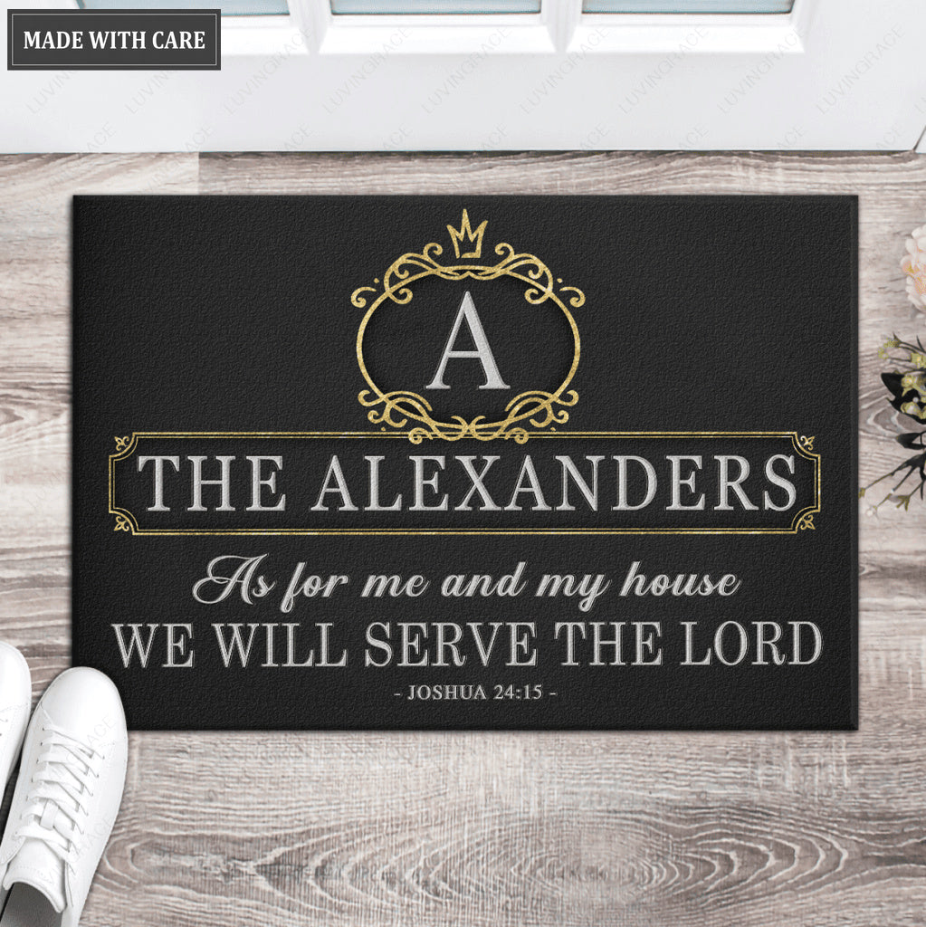 Luvingrace L69 Royal Monogram Collection As For My House Personalized Doormat