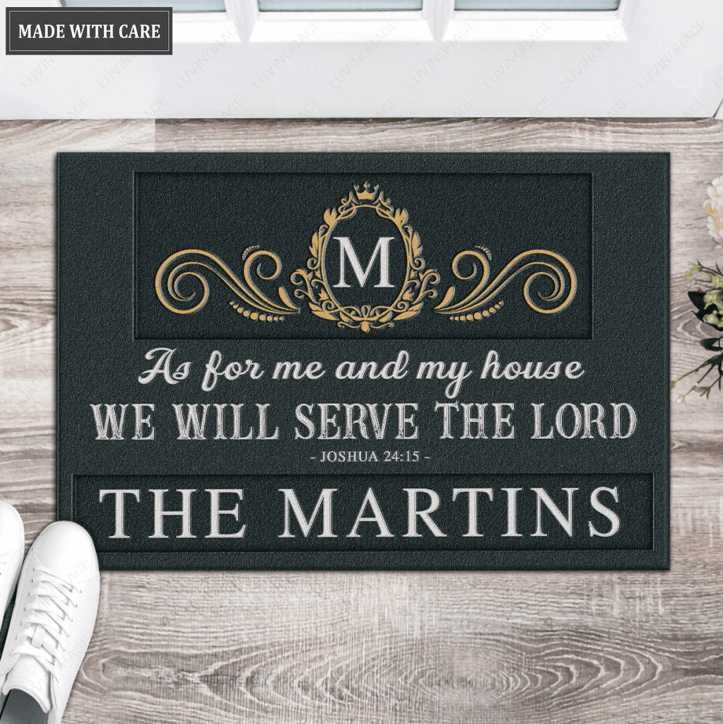 Luvingrace L70 Luxury Monogram Collection As For My House Personalized Doormat