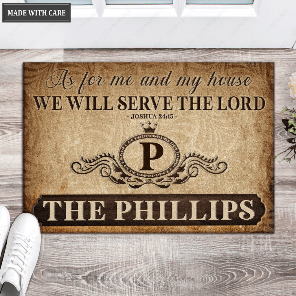 Luvingrace L71 Luxury Monogram Collection As For My House Personalized Doormat