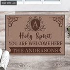 Luvingrace L72 Luxury Monogram Collection Holy Spirit Personalized Doormat
