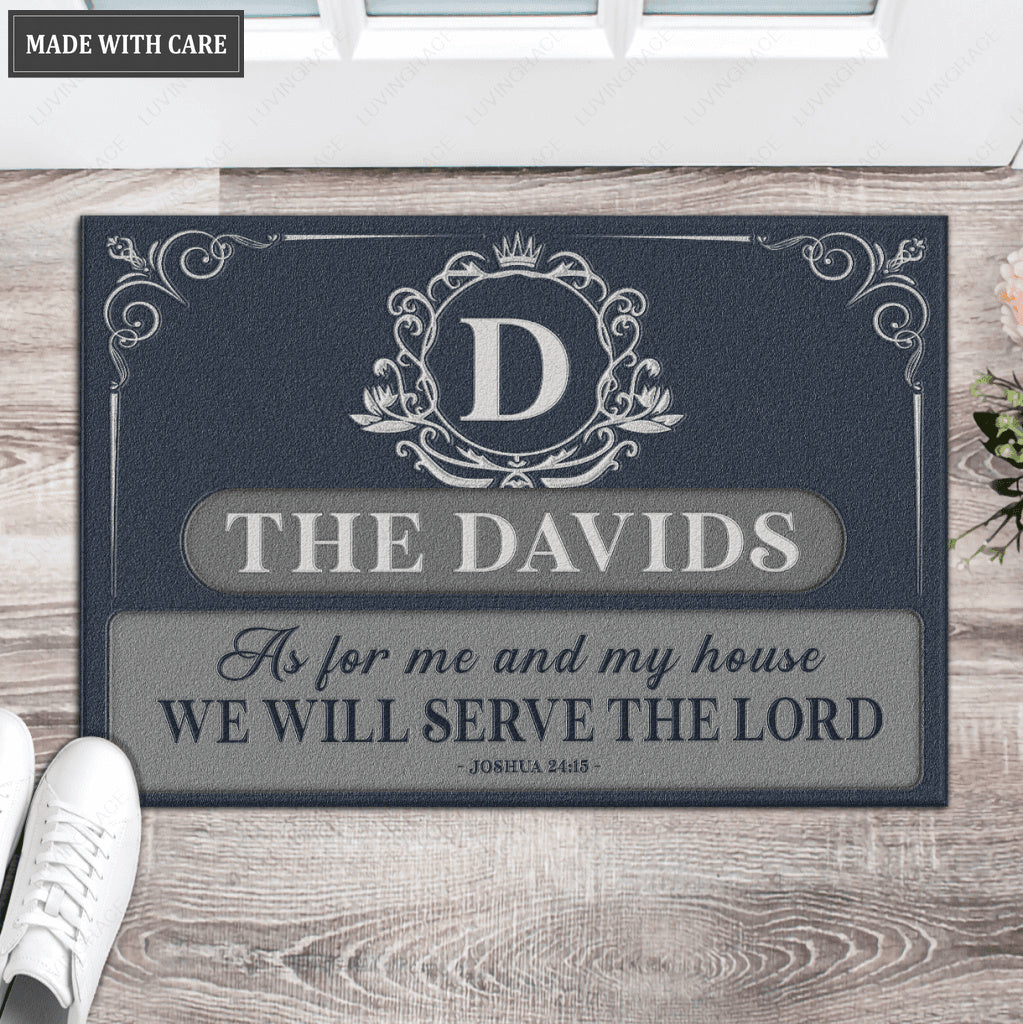 Luvingrace L73 Luxury Monogram Collection As For My House Personalized Doormat