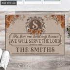 Printfamily L74 Luxury Monogram Collection As For My House Personalized Doormat