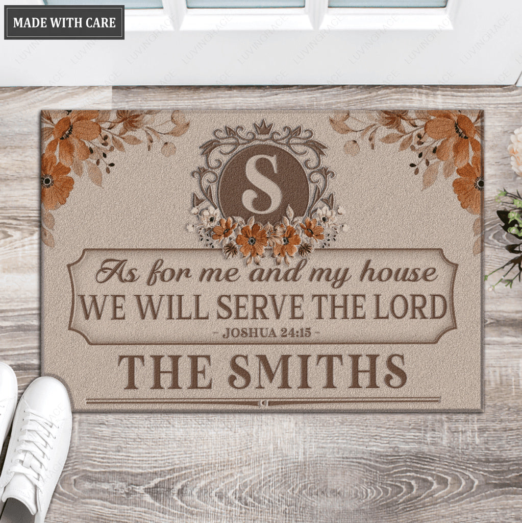 Luvingrace L74 Luxury Monogram Collection As For My House Personalized Doormat
