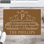Printfamily L76 Luxury Monogram Collection As For My House Personalized Doormat