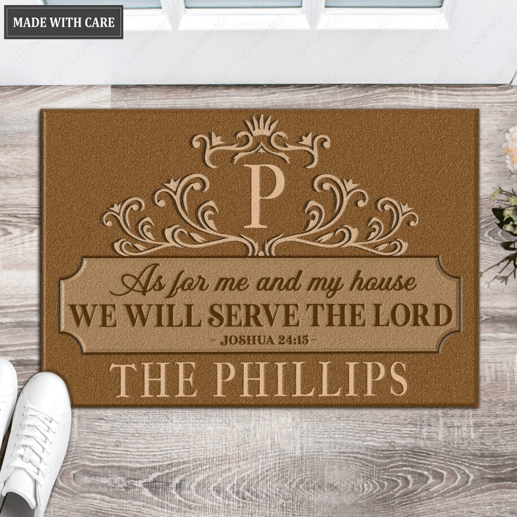Luvingrace L76 Luxury Monogram Collection As For My House Personalized Doormat