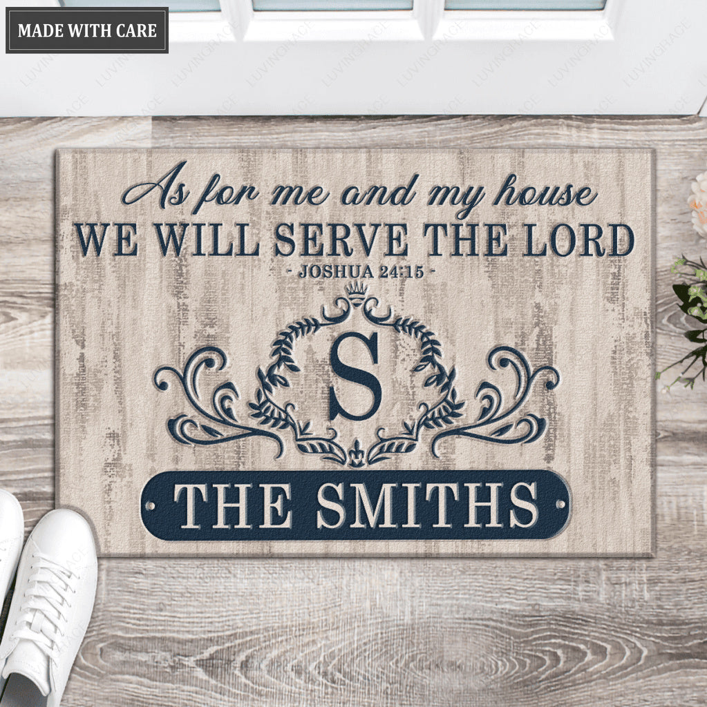 Luvingrace L77 Luxury Monogram Collection As For My House Personalized Doormat