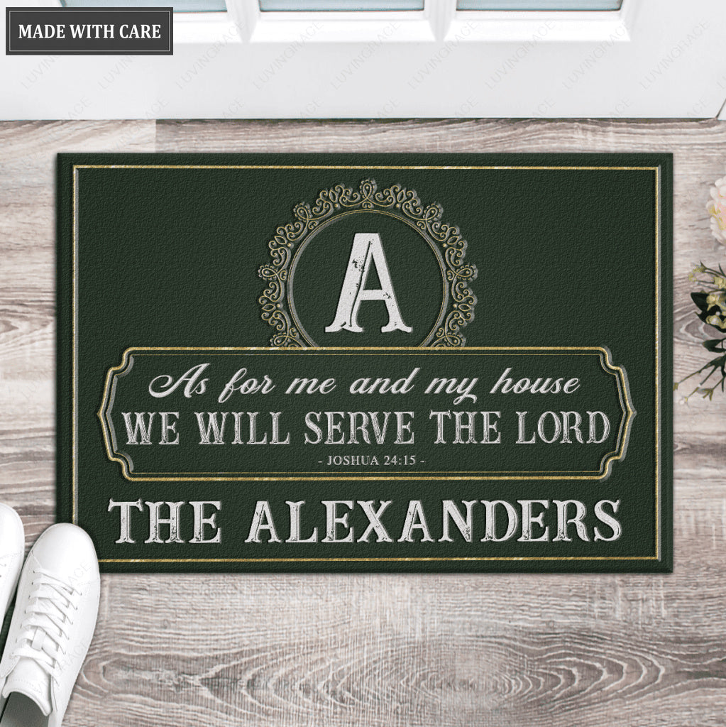 Luvingrace L78 Floral Monogram Collection As For My House Personalized Doormat