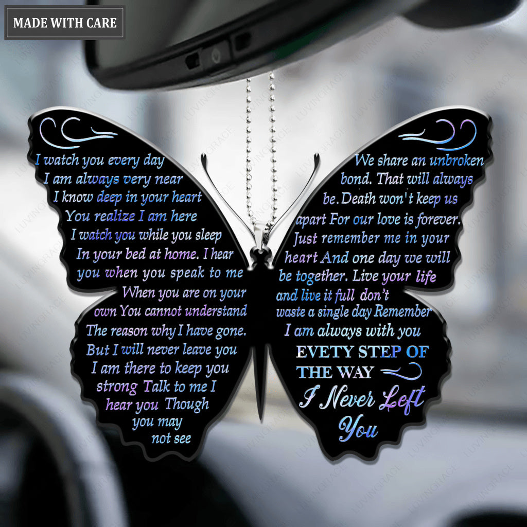 Holographic I Never Left You Butterfly Ornament