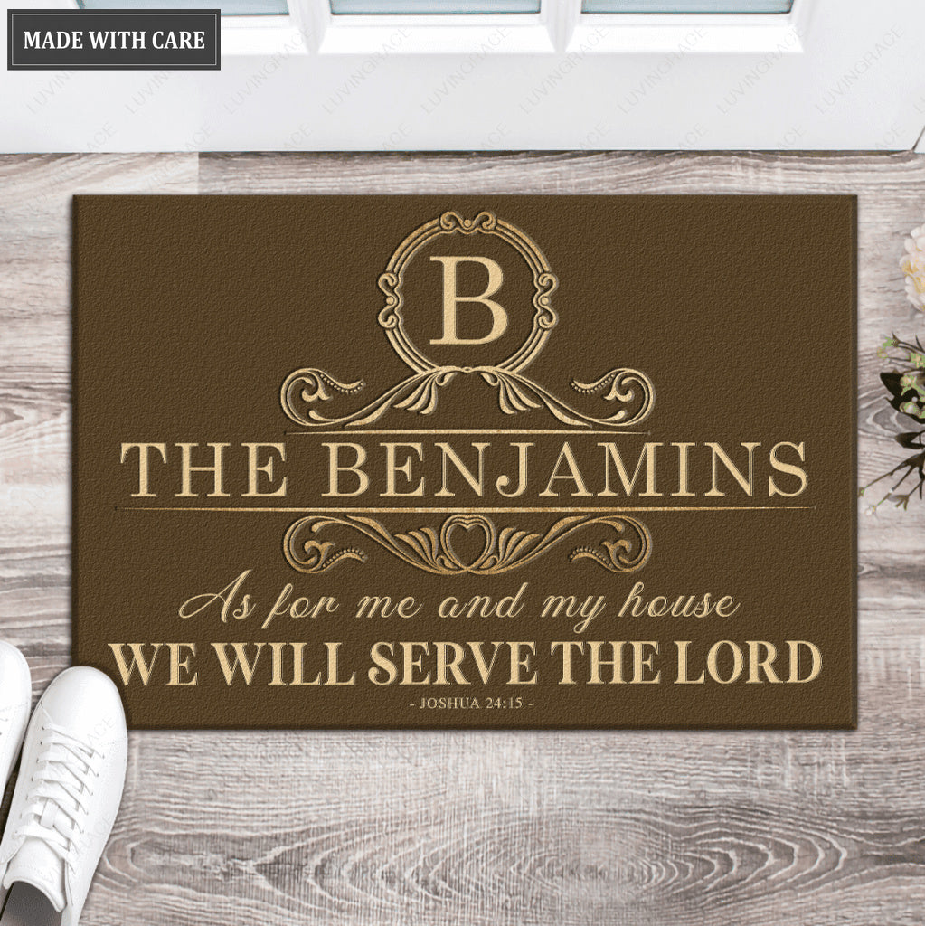Luvingrace L79 Floral Monogram Collection As For My House Personalized Doormat