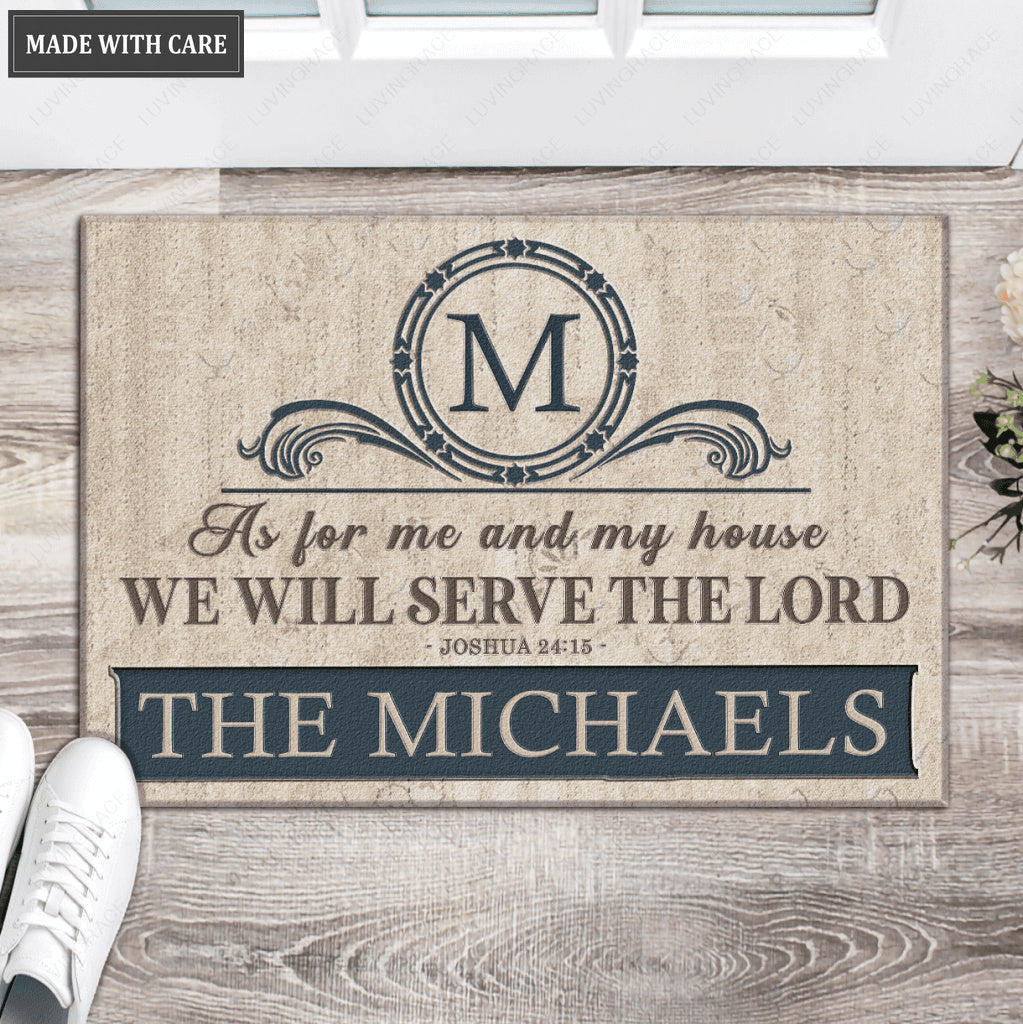 Luvingrace L80 Floral Monogram Collection As For My House Personalized Doormat