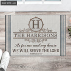 Printfamily L81 Vintage Monogram Collection As For My House Personalized Doormat