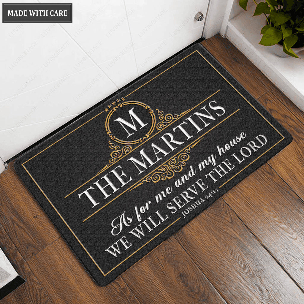 Luvingrace L83 Vintage Monogram Collection As For My House Personalized Doormat