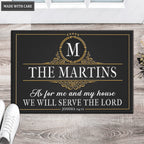 Printfamily L83 Vintage Monogram Collection As For My House Personalized Doormat