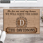 Printfamily L85 Vintage Monogram Collection As For My House Personalized Doormat