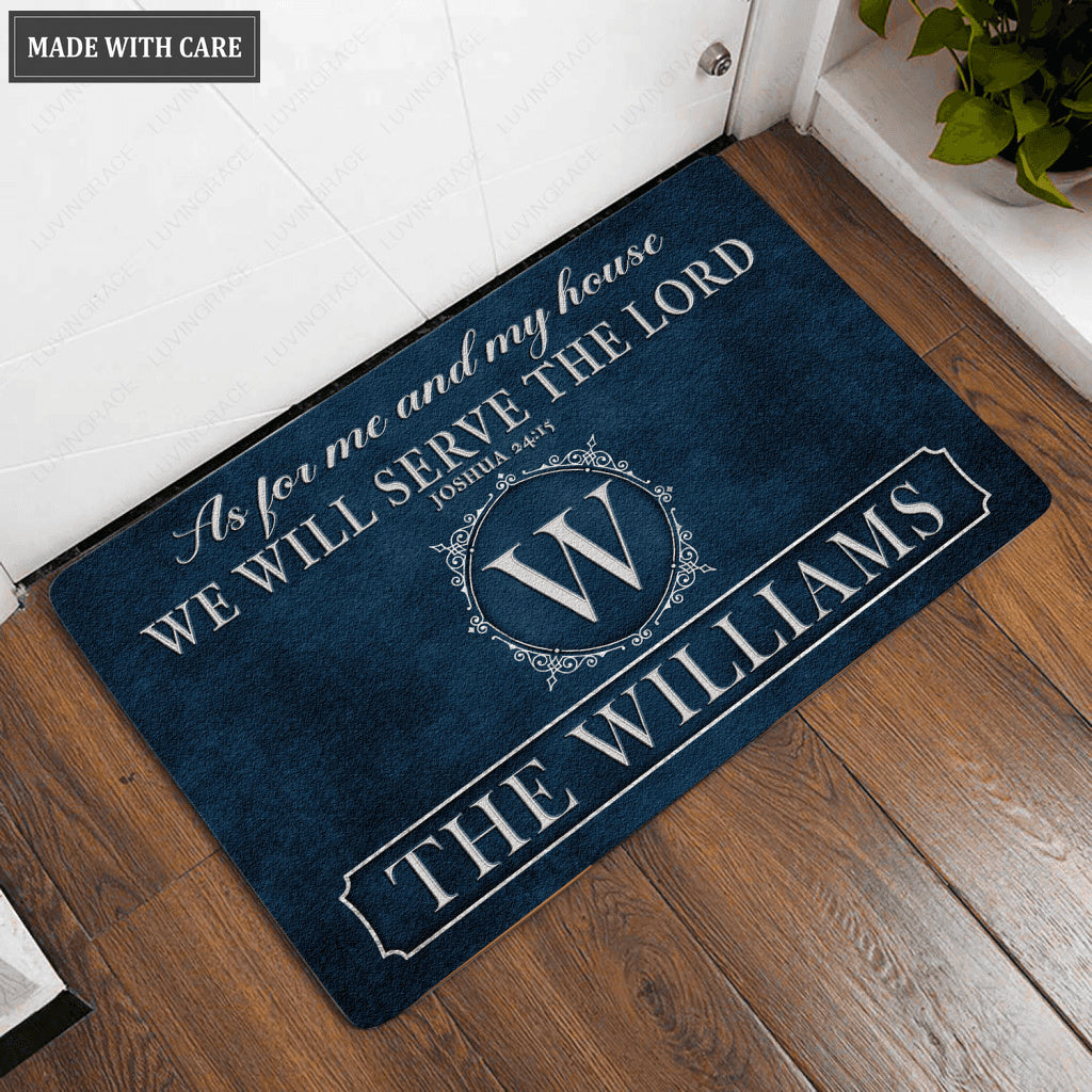 Luvingrace L86 Vintage Monogram Collection As For My House Personalized Doormat