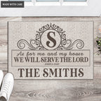 Printfamily L88 Vintage Monogram Collection As For My House Personalized Doormat