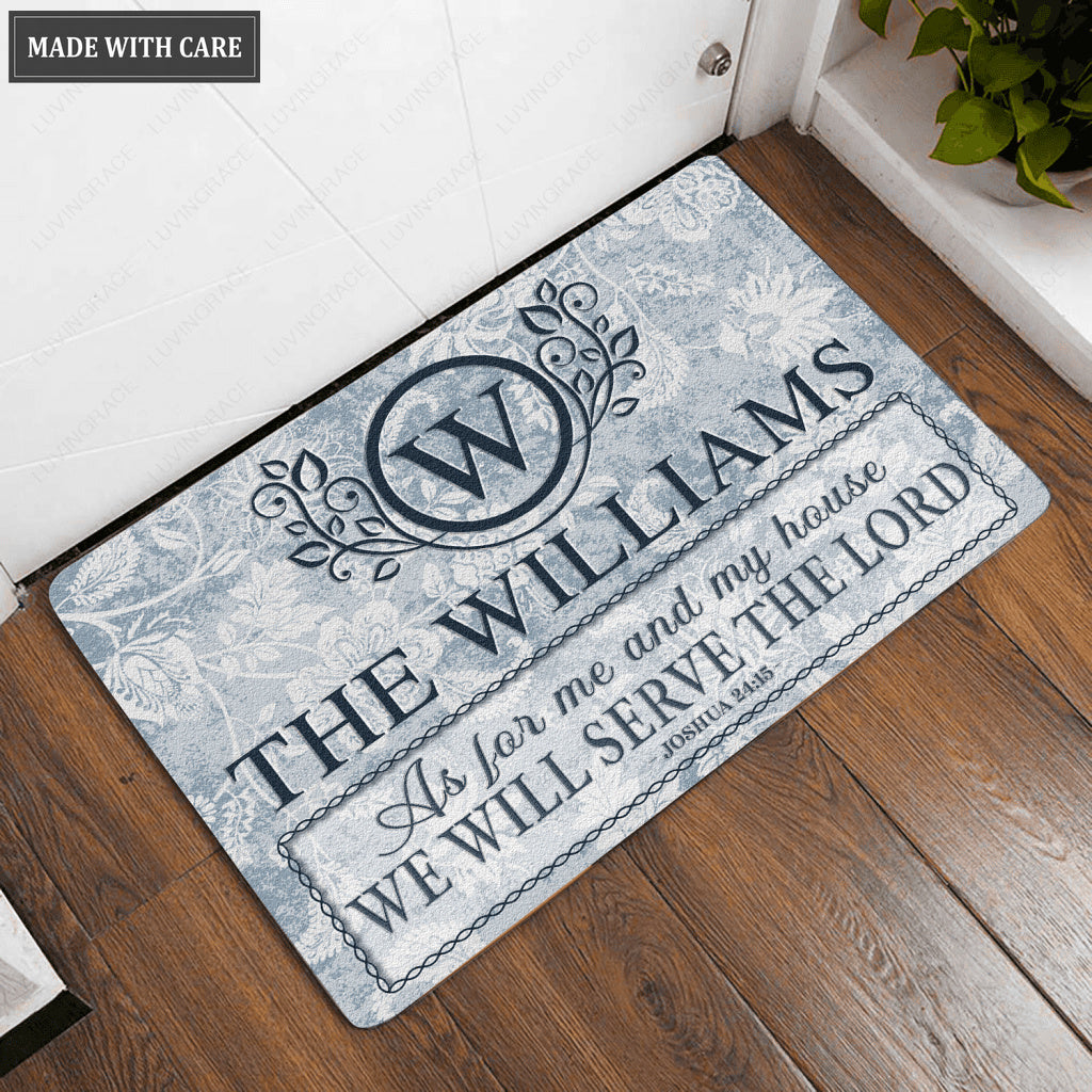 Luvingrace L90 Floral Monogram Collection As For My House Personalized Doormat