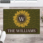 Luvingrace L92 Sunflower Monogram Collection Family Name Personalized Doormat