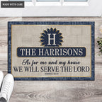 Printfamily L95 Vintage Monogram Collection As For My House Personalized Doormat