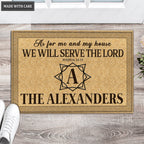 Printfamily L96 Vintage Monogram Collection As For My House Personalized Doormat