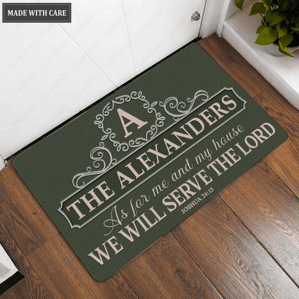 Luvingrace L97 Vintage Monogram Collection As For My House Personalized Doormat