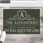 Printfamily L97 Vintage Monogram Collection As For My House Personalized Doormat