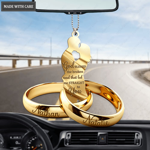 Anniversary Gift Couple Rings Personalized Ornament