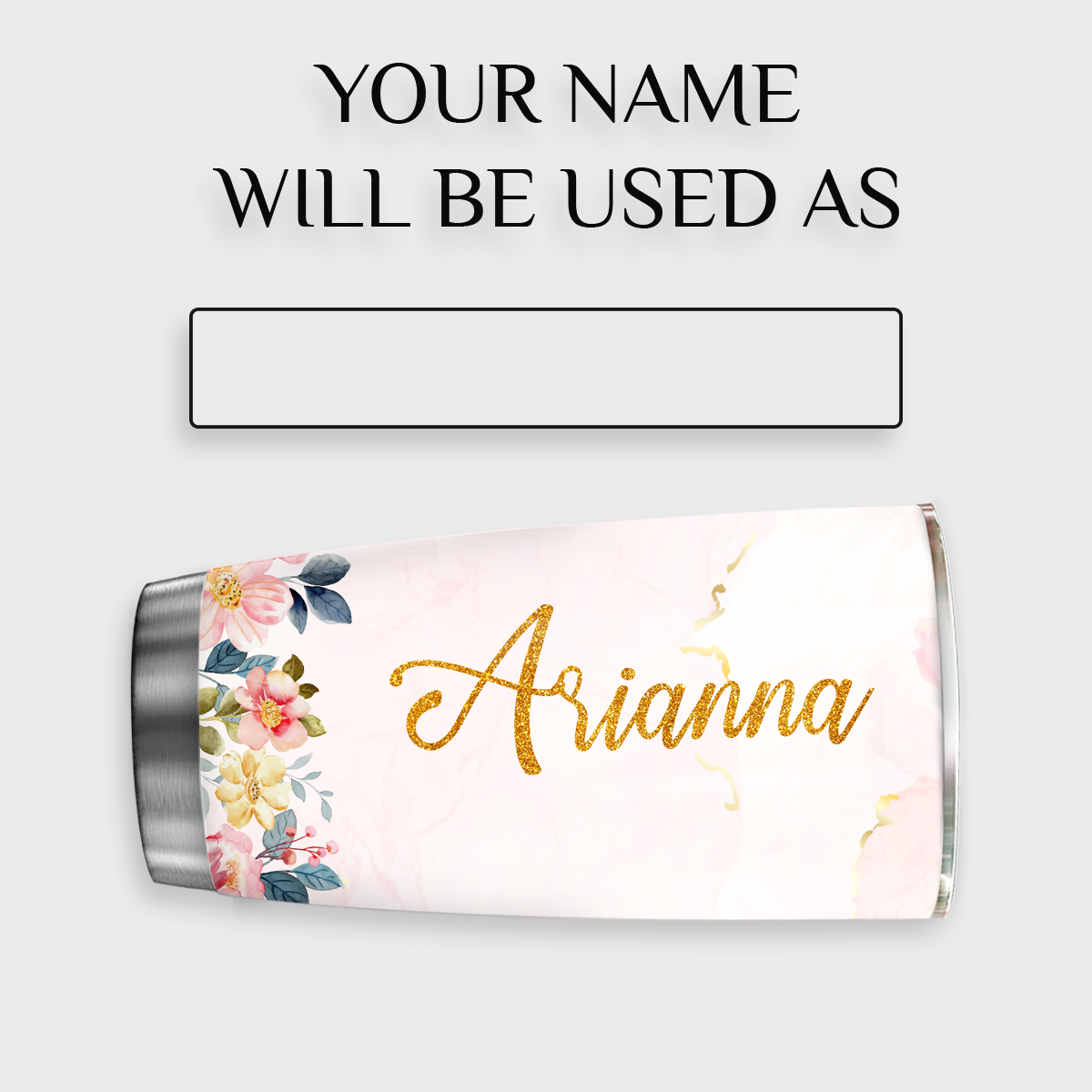 Pink Blue Flower Golden Glitter 70th Birthday Blessed And Loved Custom GiftsTumbler - Personalized Stainless Steel Tumbler