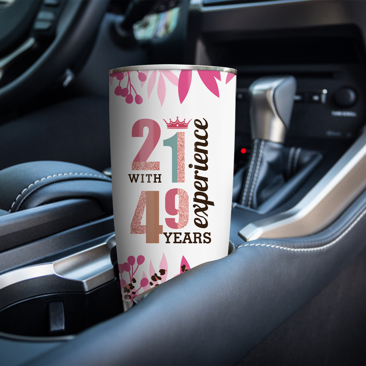 Vintage Rainbow 70th Birthday 21 With 49 Year Experience Custom Tumbler Gifts - Personalized Stainless Steel Tumbler