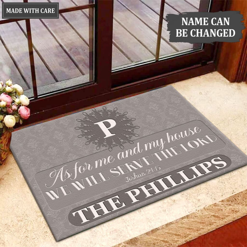 Luvingrace M49 Luxury Monogram Collection As For My House Personalized Doormat