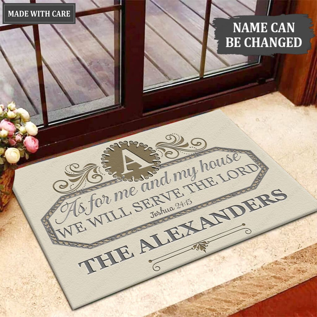 Luvingrace M50 Luxury Monogram Collection As For My House Personalized Doormat