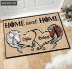 Horse Couple Home Sweet Home Personalized Doormat