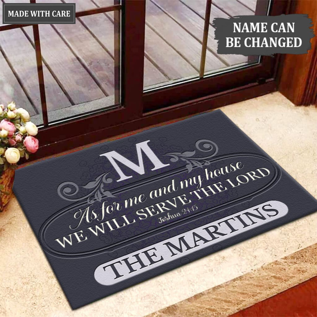 Luvingrace M51 Luxury Monogram Collection As For My House Personalized Doormat